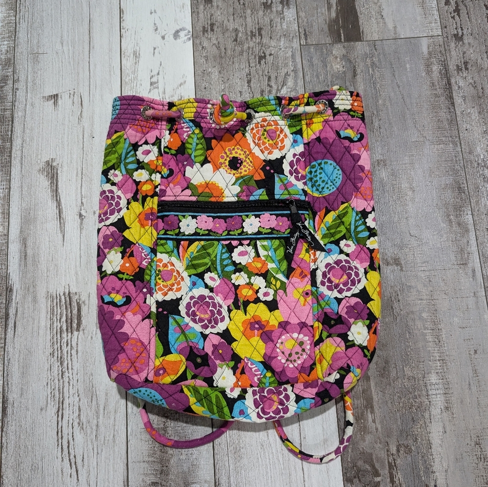 Vera Bradley Va Va Boom Drawstring‎ Colorful Floral Backpack Retired